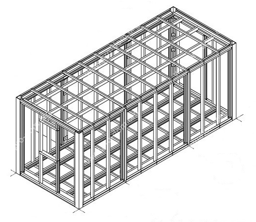 Чертежи каркаса бытовки